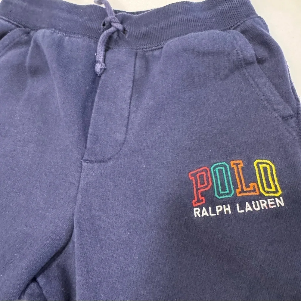 Polo Ralph Lauren Boys Set Red Tee Shirt Sz 8 & Navy Blue Sweatpants Sz 7